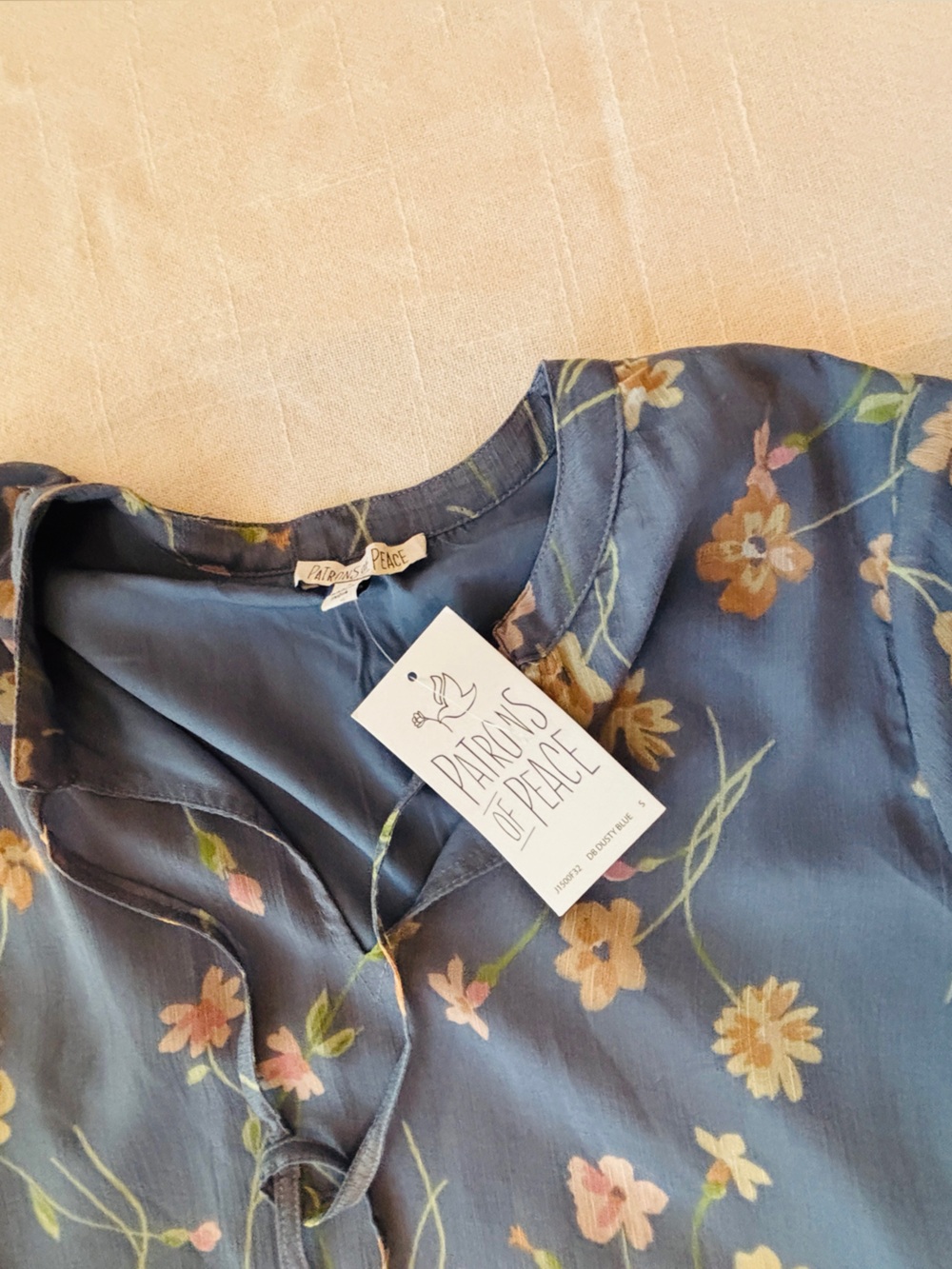 Patrons of Peace Blue Floral Tiered Maxi Dress Women’s Small NWT Work Church - Picture 3 of 9